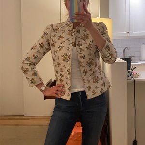 100% AUTHENTIC TORY BURCH FLORAL JACQUARD JACKET SIZE 4